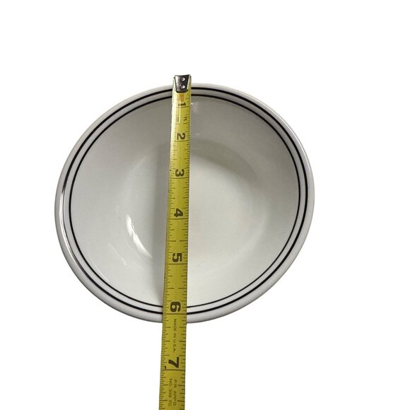 Corelle By Corning City Block Black Double Stripe Cereal Bowl White 6.25” USA - Picture 5 of 6